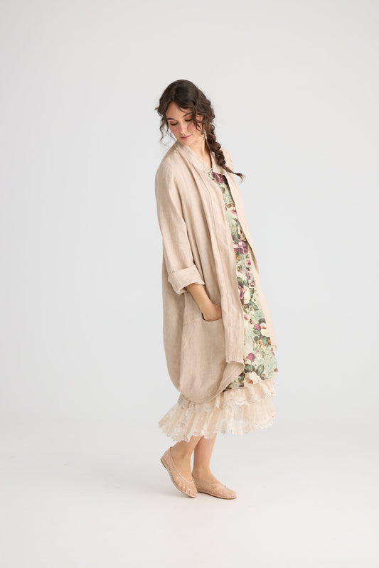 Harper Lee Linen jacket. Ballerina Pink