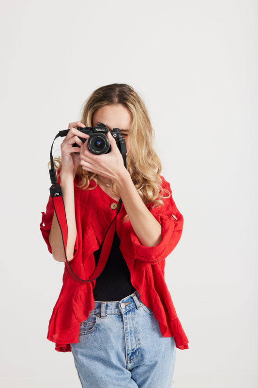 Fifi Linen jacket. Chilli Red