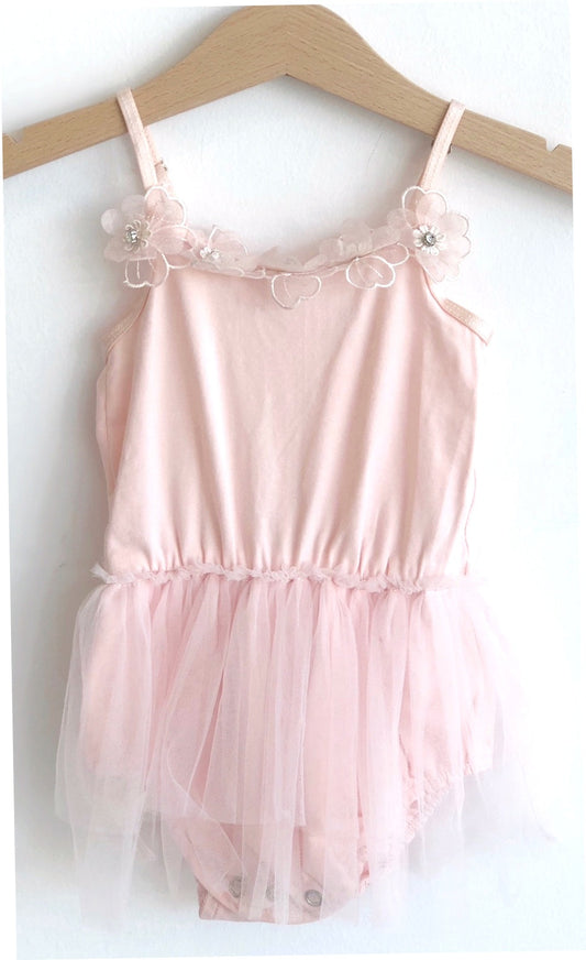 Baby Ballet Romper. Ballerina Pink.