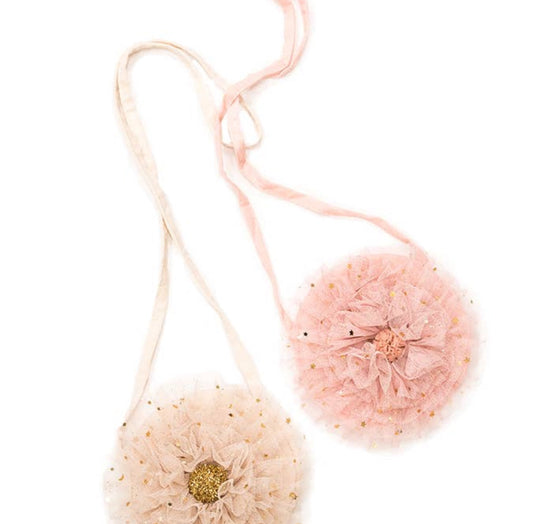 Tulle Ruffle Bags. Cream & Pink