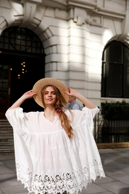 French lace smock. Ivory