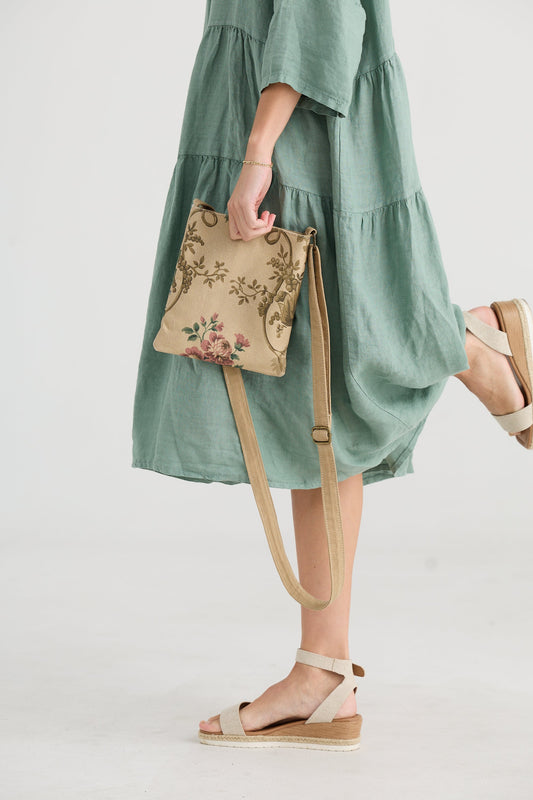 Kestrel Crossbody shoulder bag. Rose Bouquet