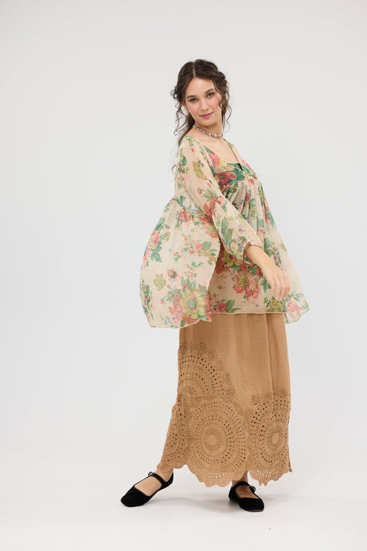 Ariel Chiffon Top. Marigold Rose