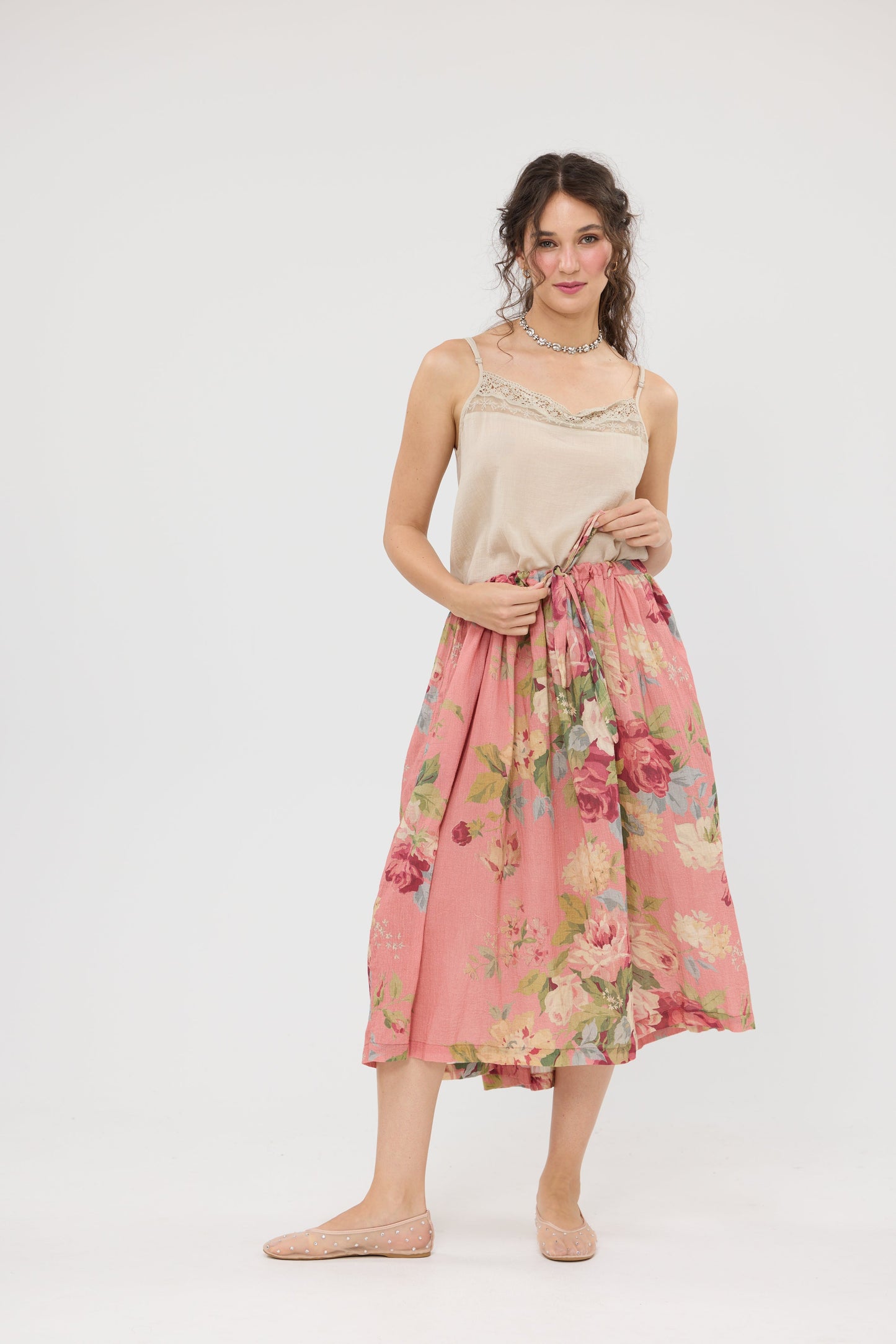 Poetry of Flowers Fabric Collection. Garden Party Rose Bouquet . Custard Cream background.