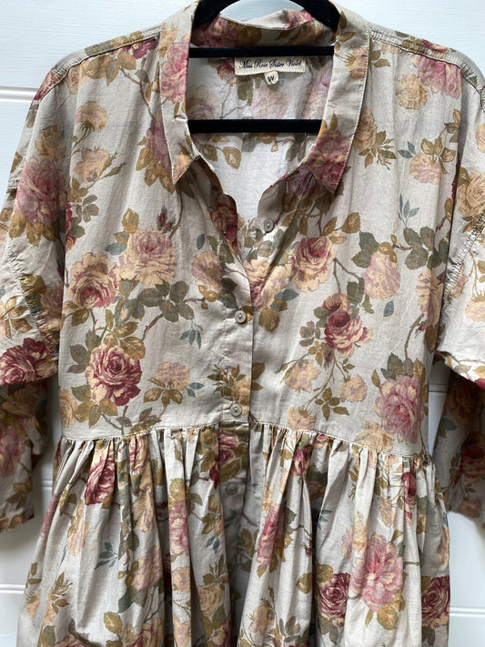 Meadowlark long floral dress. Blue Rose