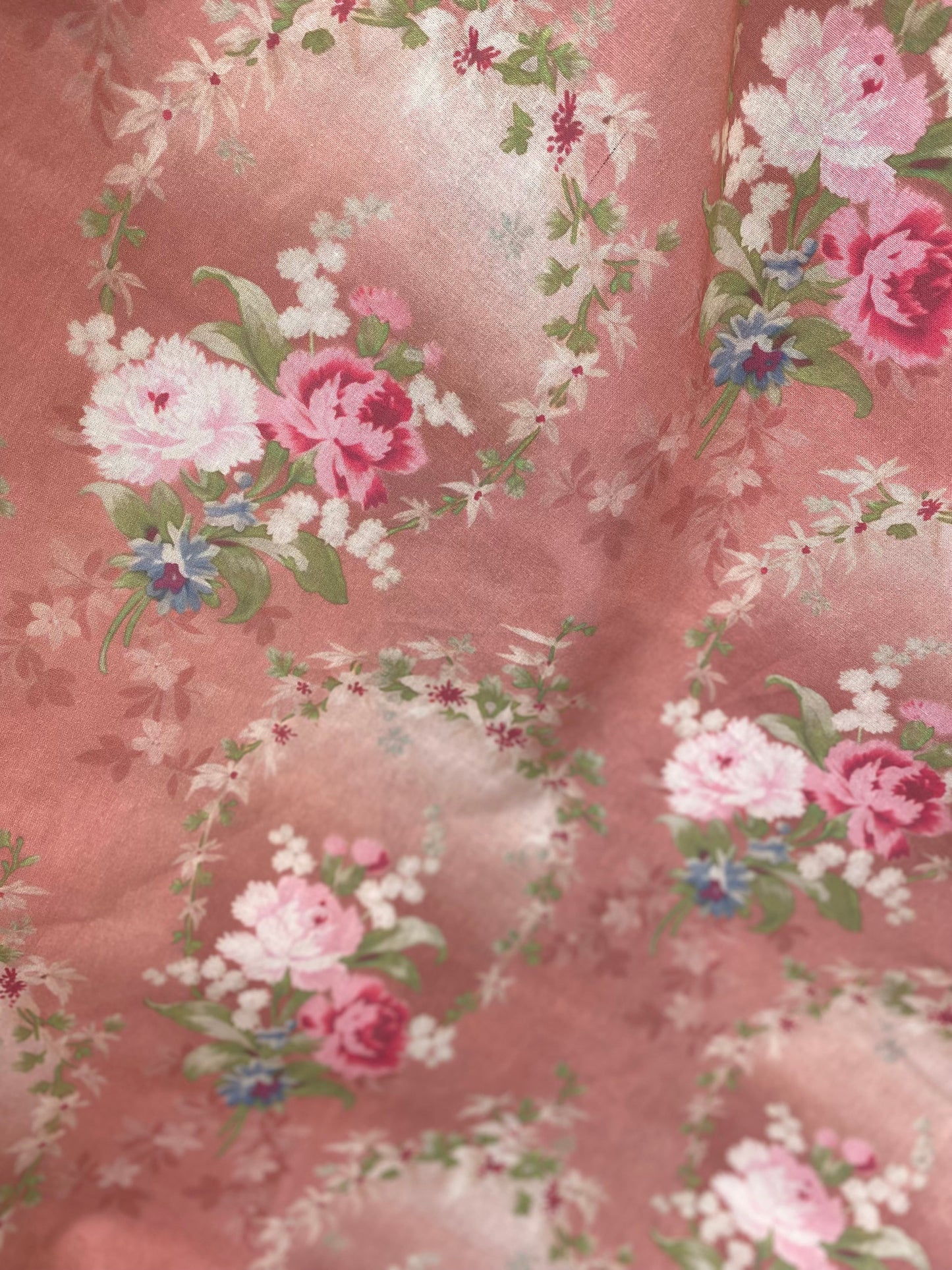 Poetry of Flowers Fabric Collection. Peach Posy Belle.