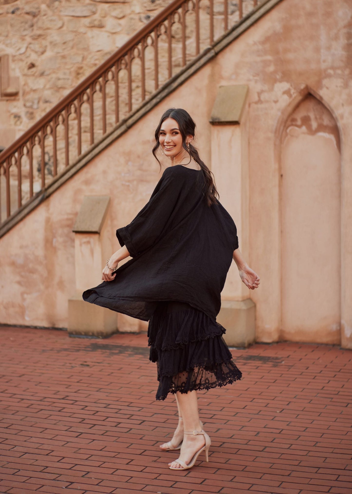 Evangeline lace slip/dress. Ebony
