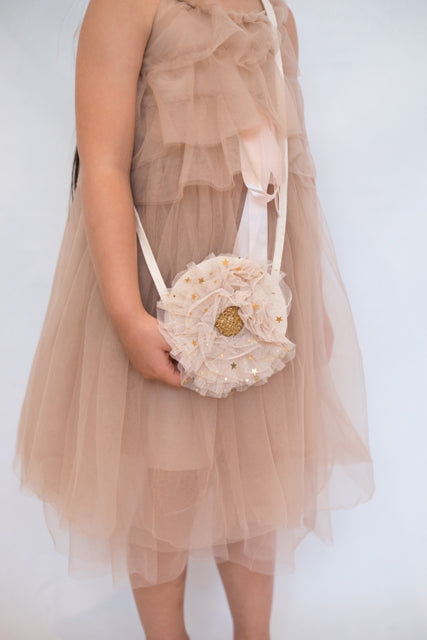 Tulle Ruffle Bags.  Cream & Pink