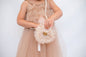 Tulle Ruffle Bags.  Cream & Pink