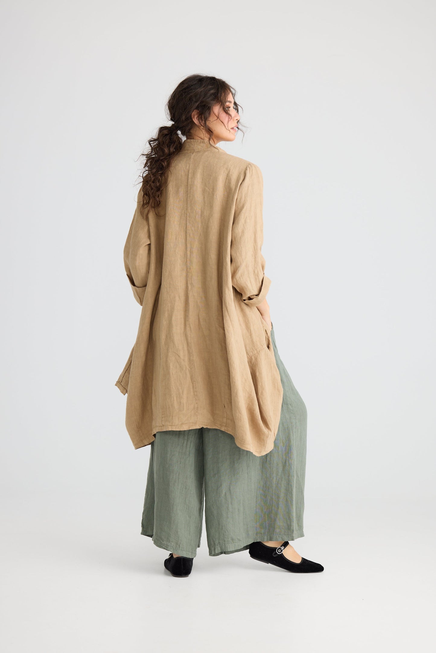 Harper Lee Linen Jacket . Capuccino