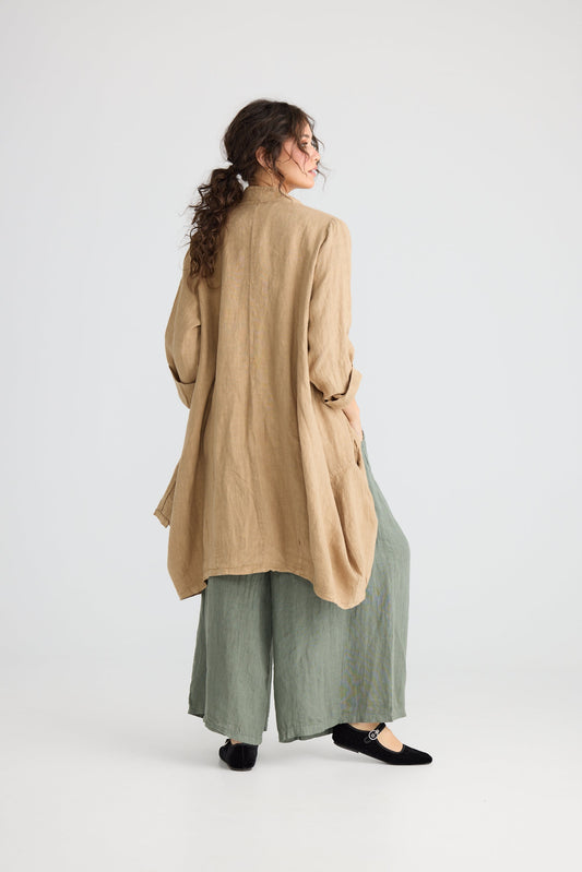 Harper Lee Linen Jacket . Capuccino