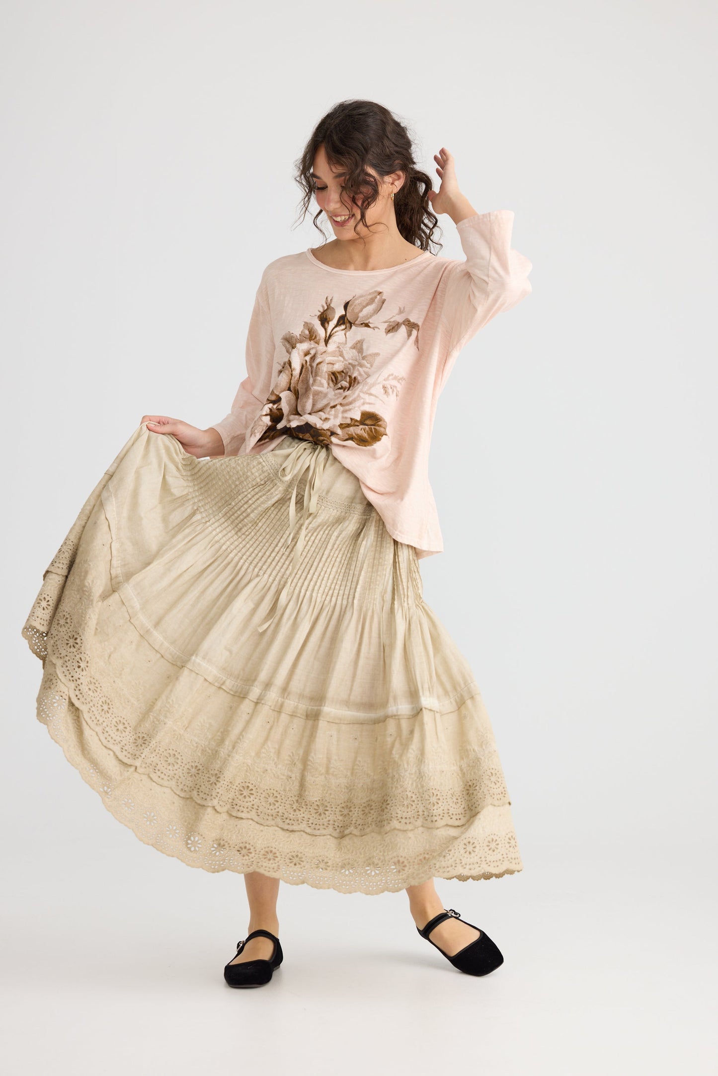 Bonnie Rose Tshirt.  Blush Rose