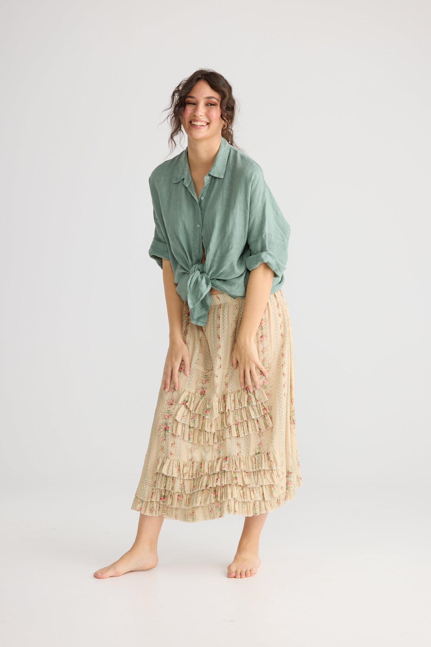 Miss Dandelion floral cotton skirt.