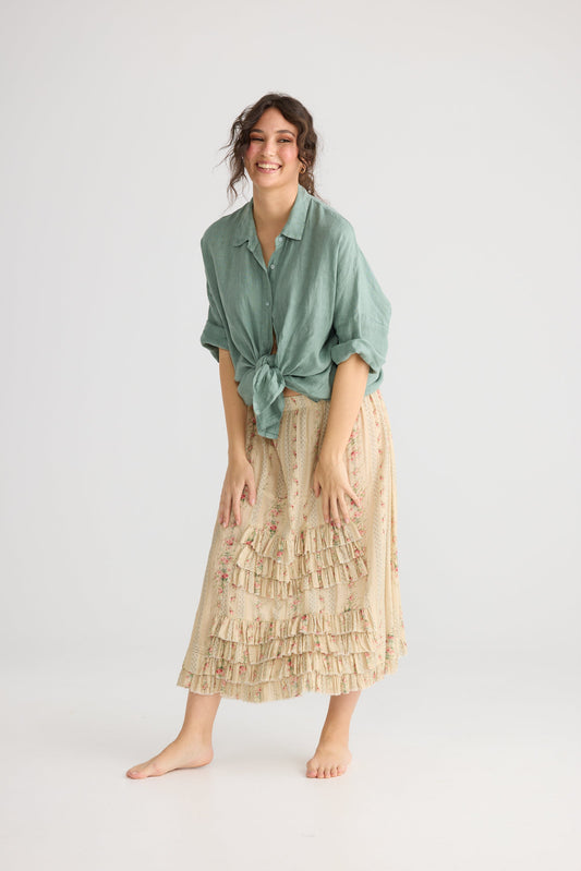 Miss Dandelion floral cotton skirt.
