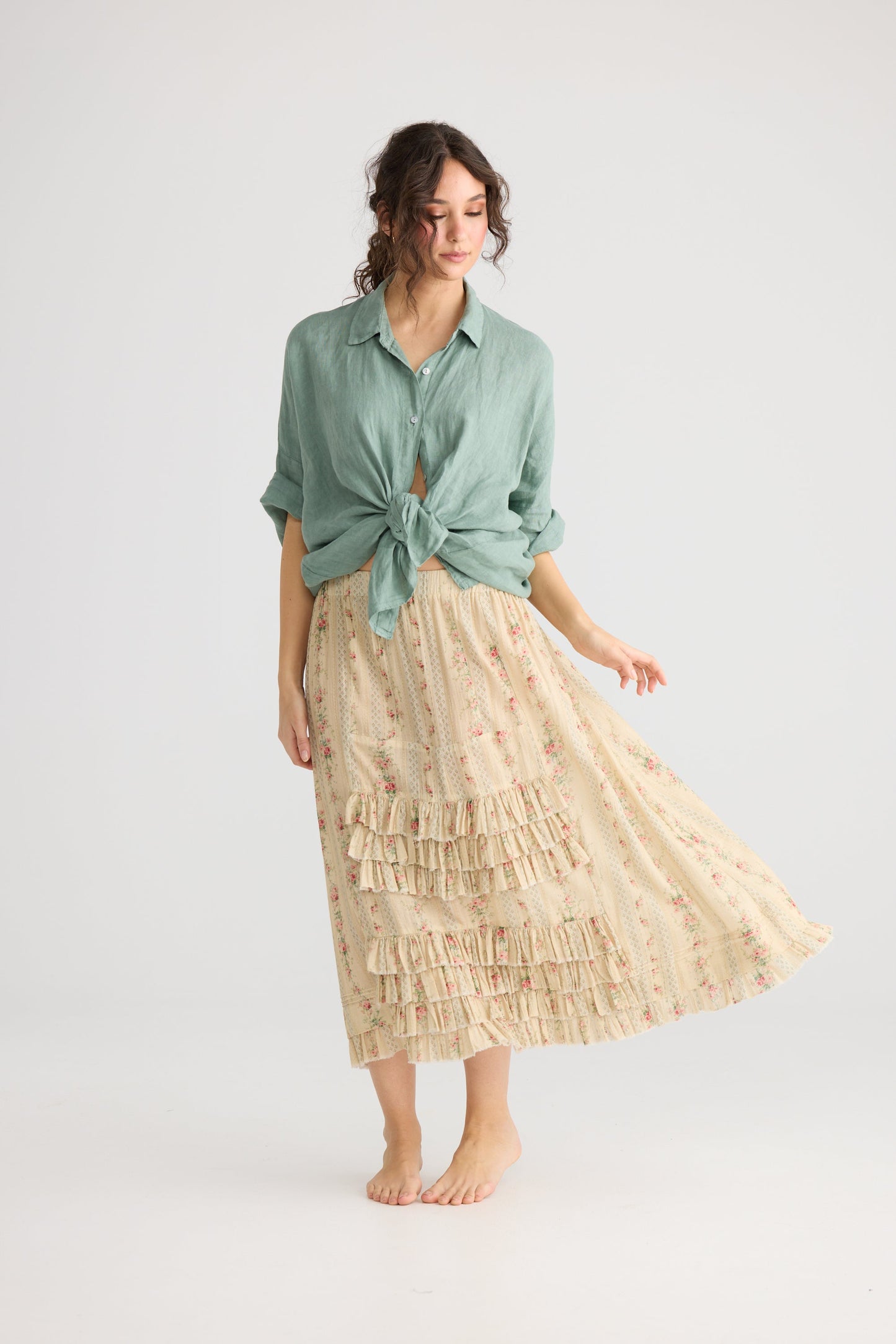 Miss Dandelion floral cotton skirt.
