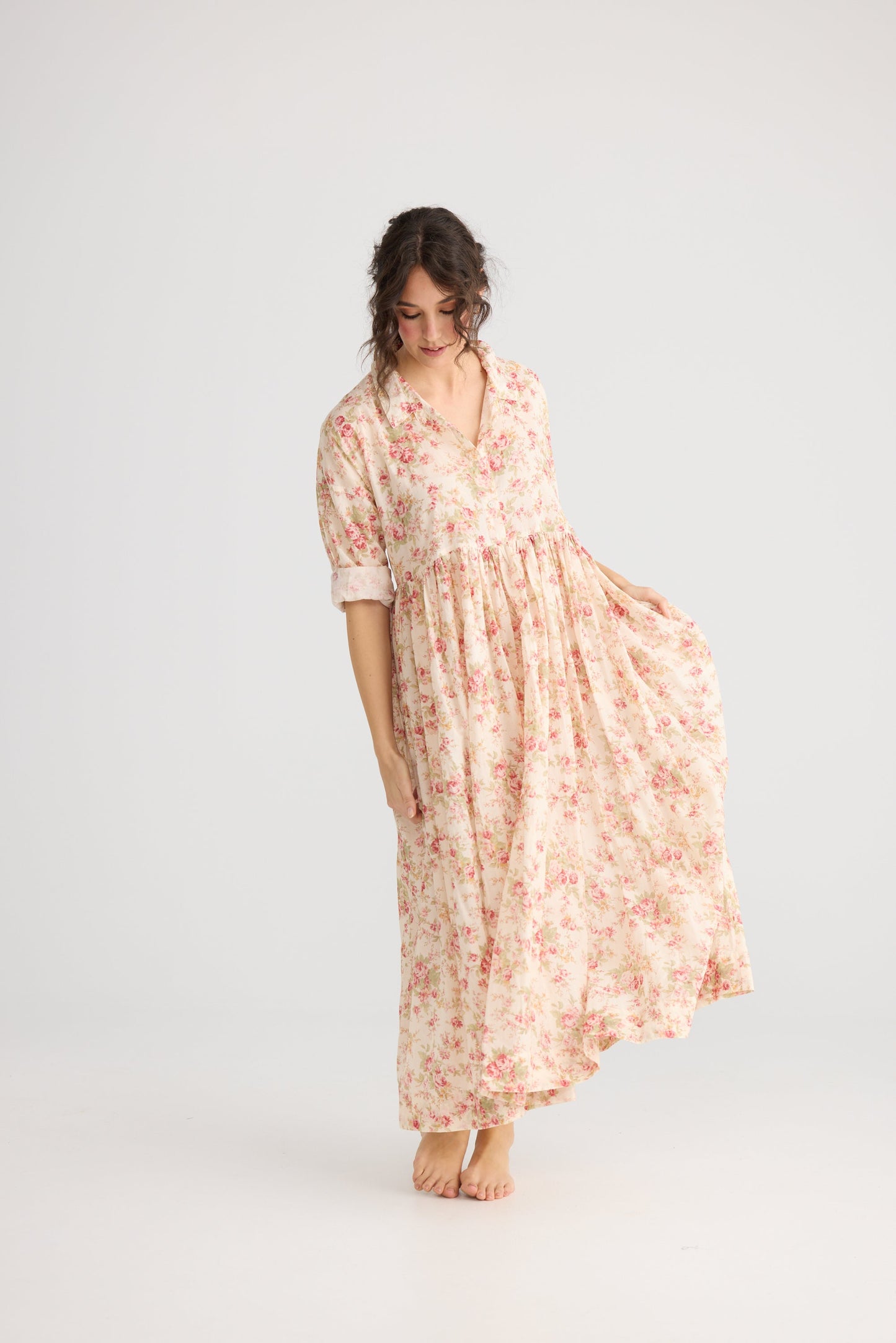 Meadowlark Dress coat. Vintage Floral ... Cream