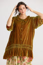 Florentine Velvet Coatdress. Russet Gold.