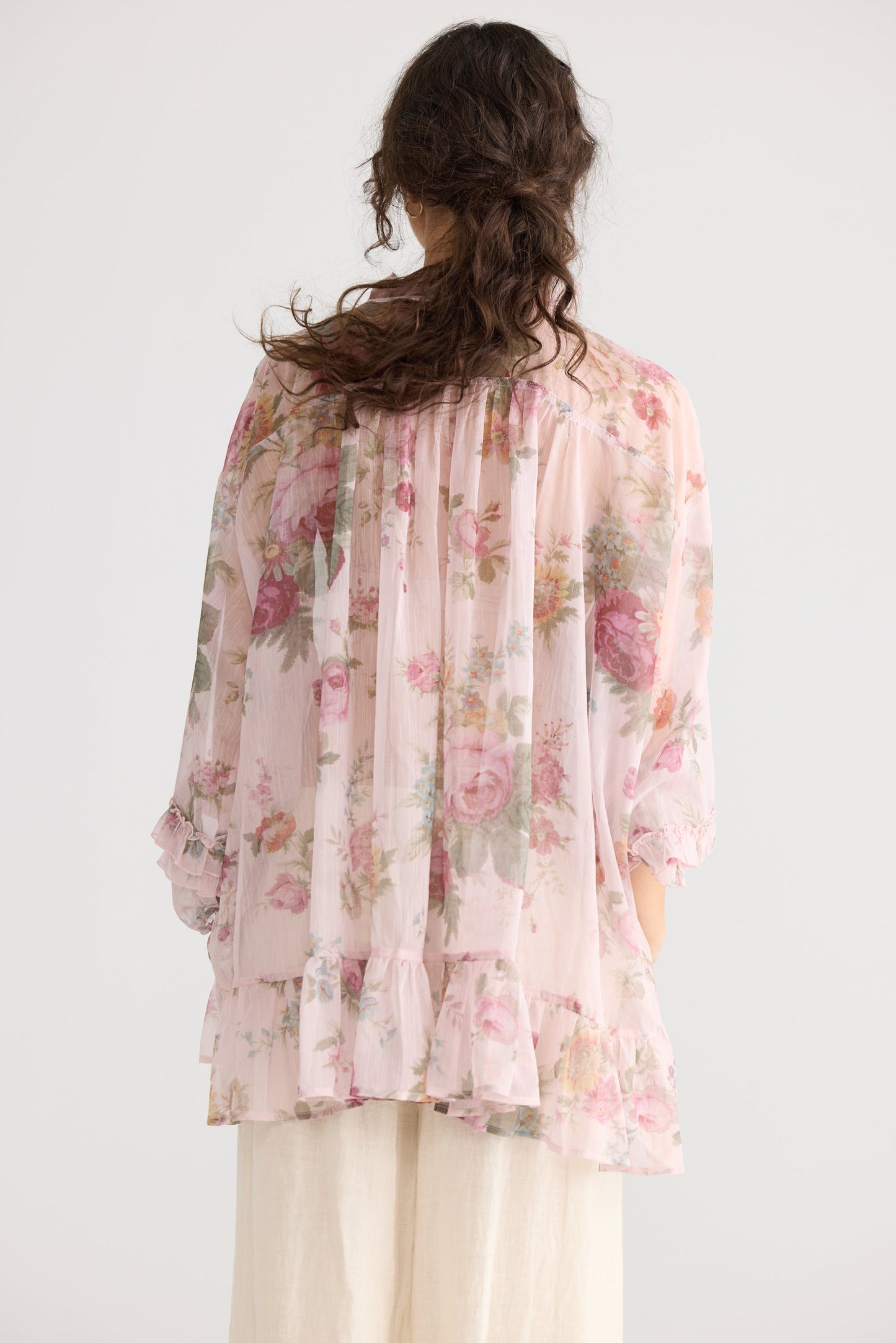 Juliette Chiffon floral top. Tearose