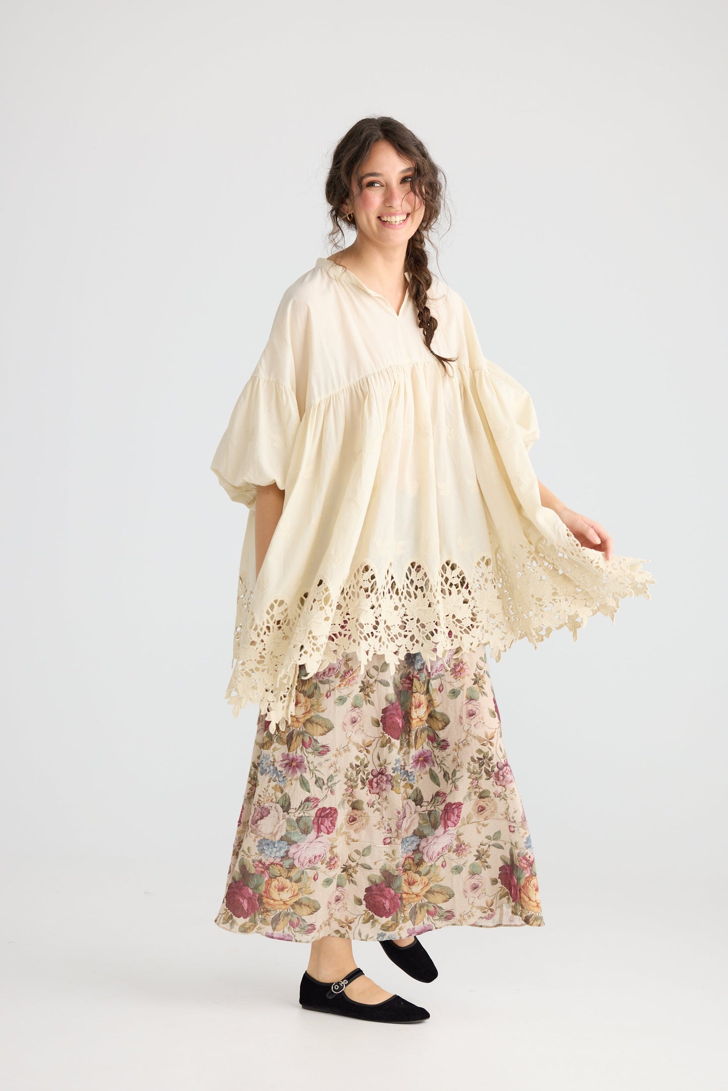 Rosetti cotton floral skirt in Posy Print.