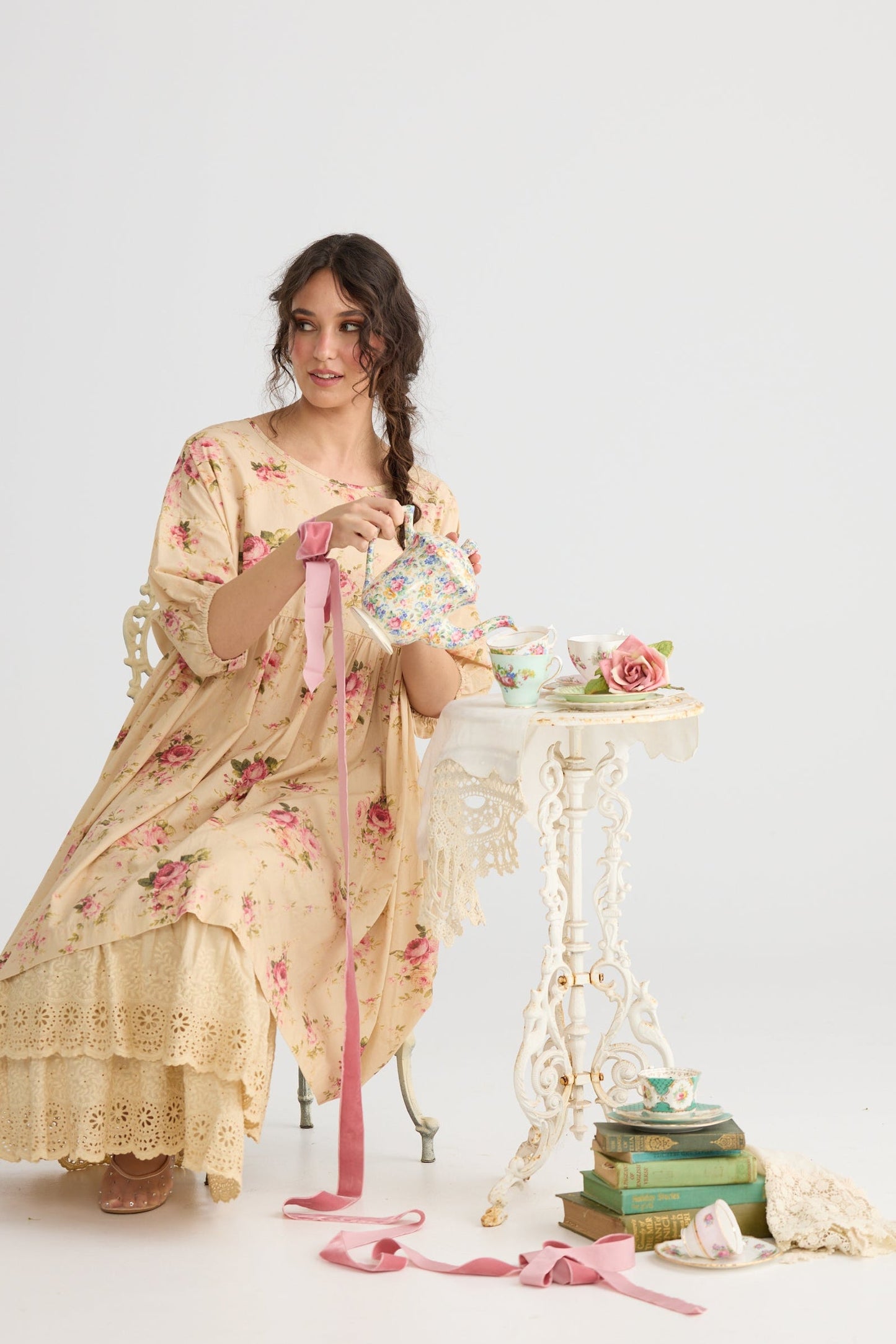 Tamsyn Floral cotton dress. Petite Fleur floral