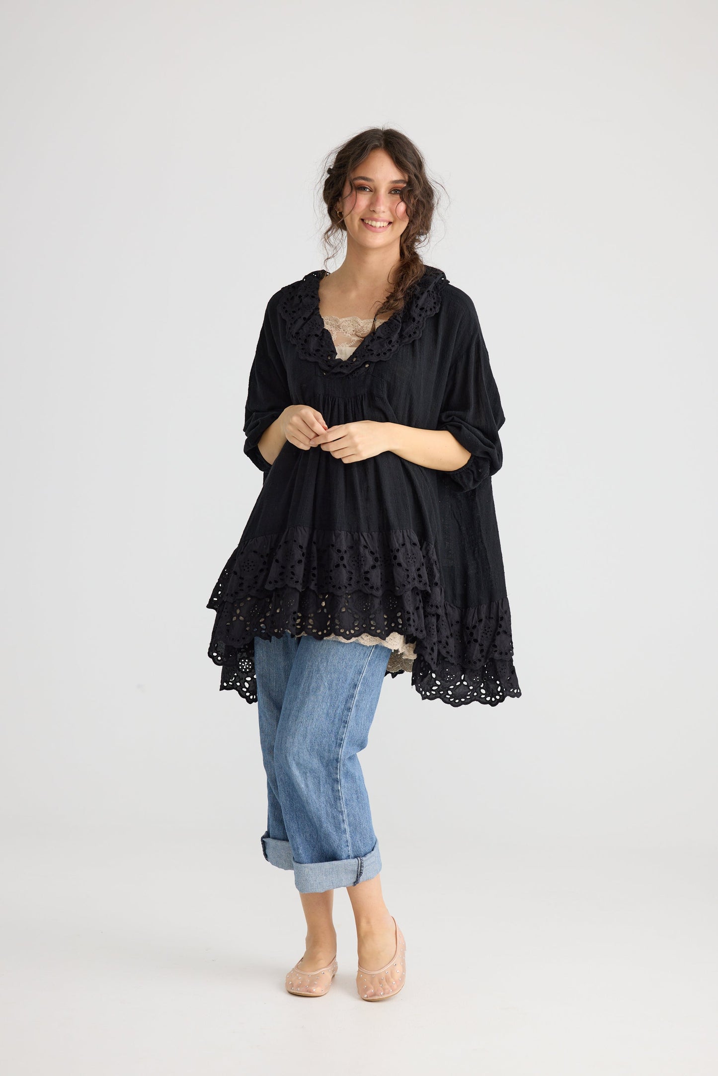 Florizel top. Ebony.