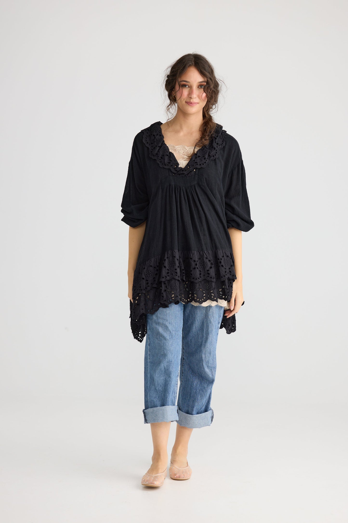 Florizel top. Ebony.