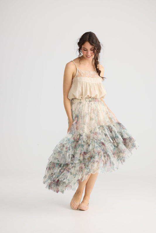 Ballerina Tutu skirt . Cream rose