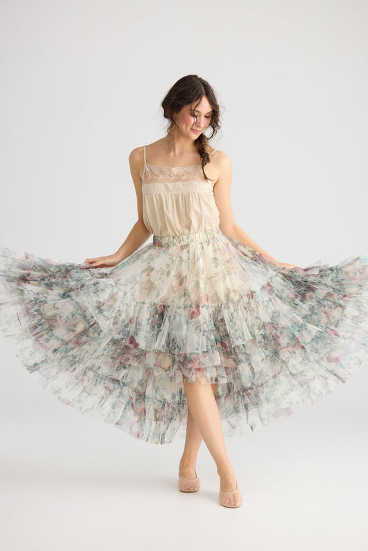 Ballerina Tutu skirt . Cream rose