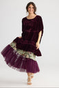 Violette Velvet Dress.   Bordeaux