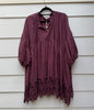 French lace smock. Wine