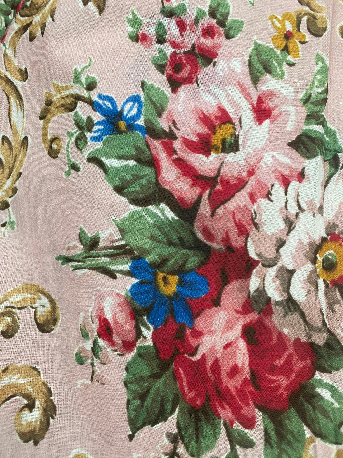 Poetry of Flowers Fabric Collection. Madame Treacle`s Garden .  Blush background.