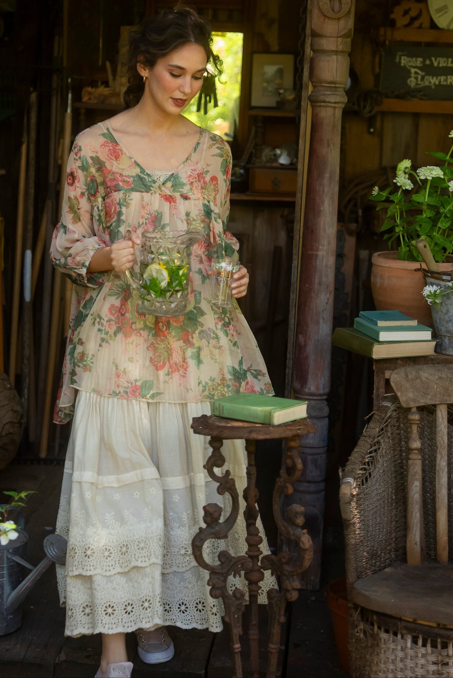 Ariel Chiffon Top. Marigold Rose