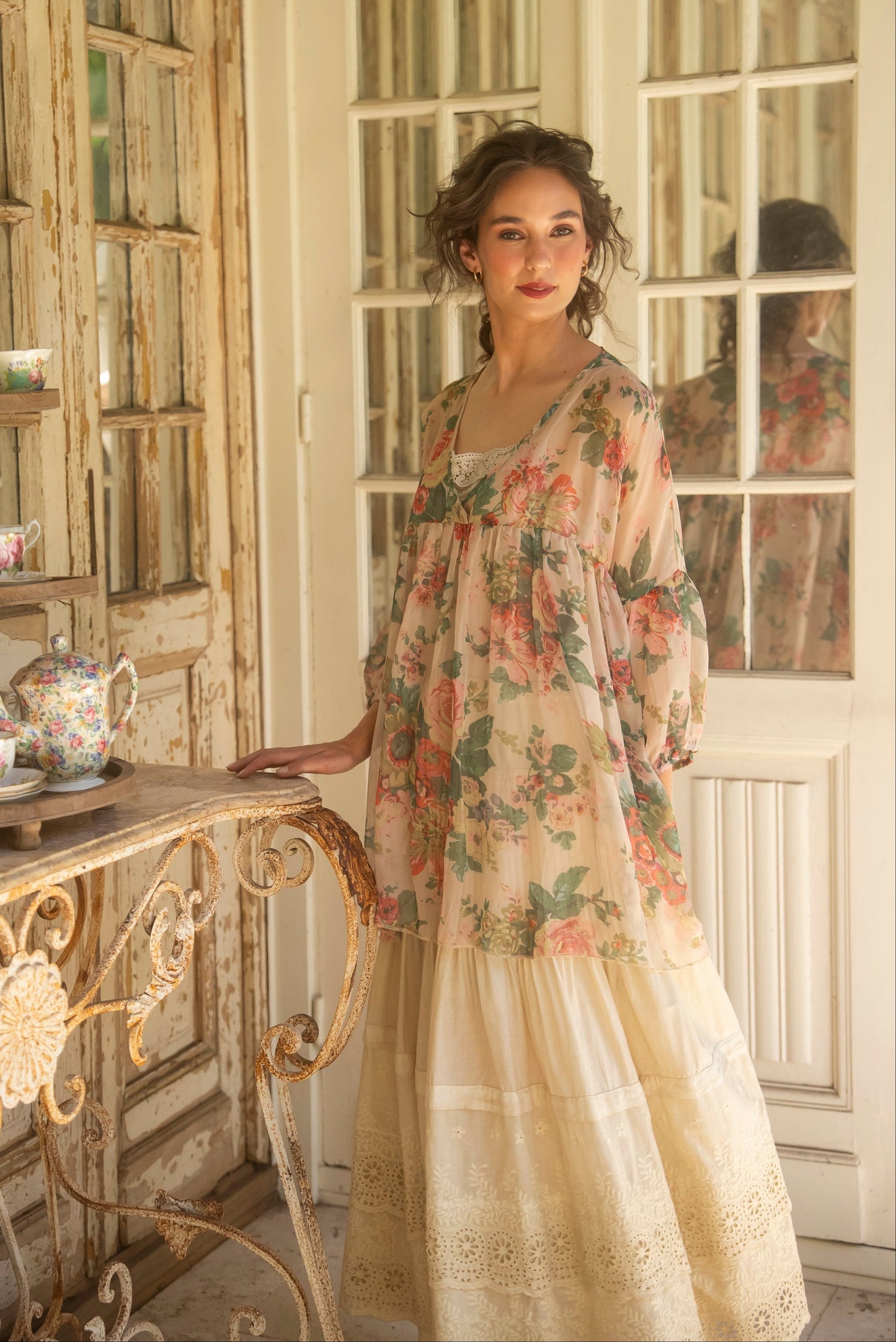 Ariel Chiffon Top. Marigold Rose