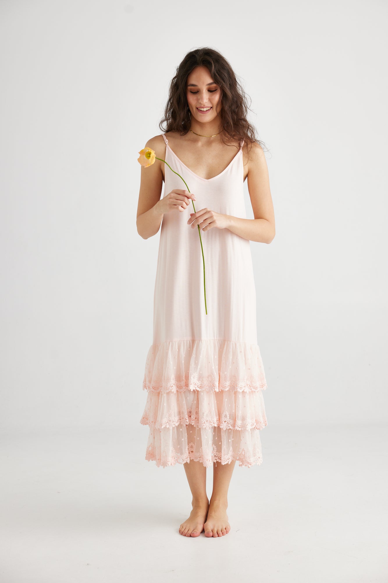 Evangeline Slip Dress. Ballerina Pink
