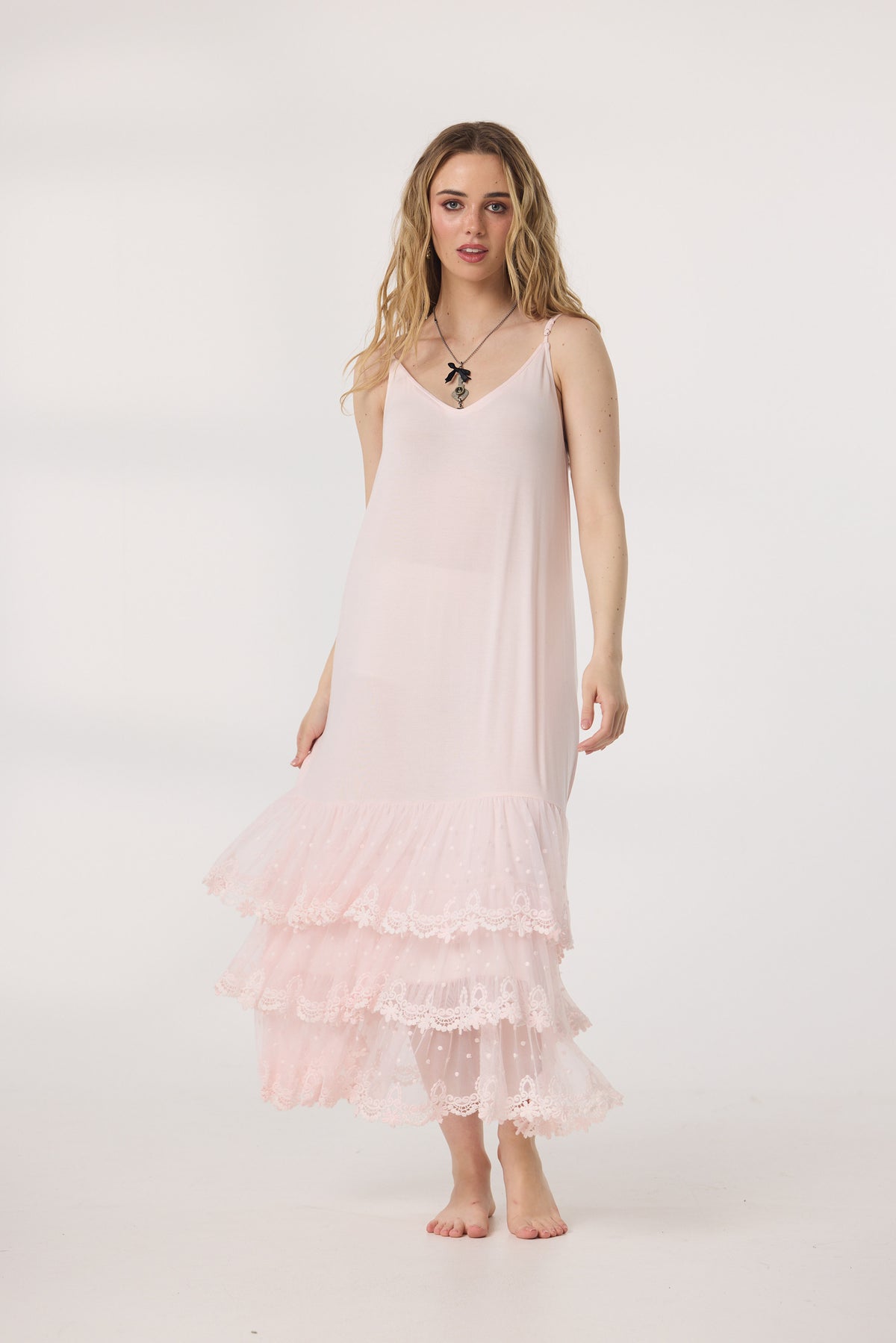 Evangeline Slip Dress. Ballerina Pink