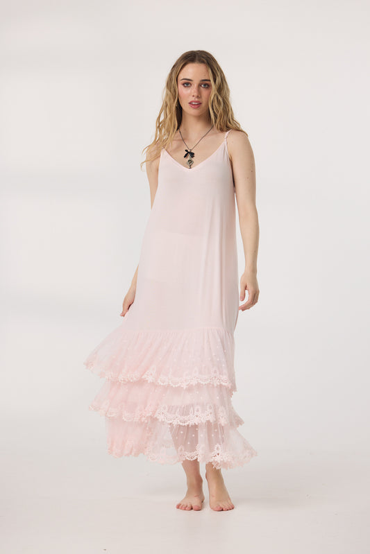 Evangeline Slip Dress. Ballerina Pink