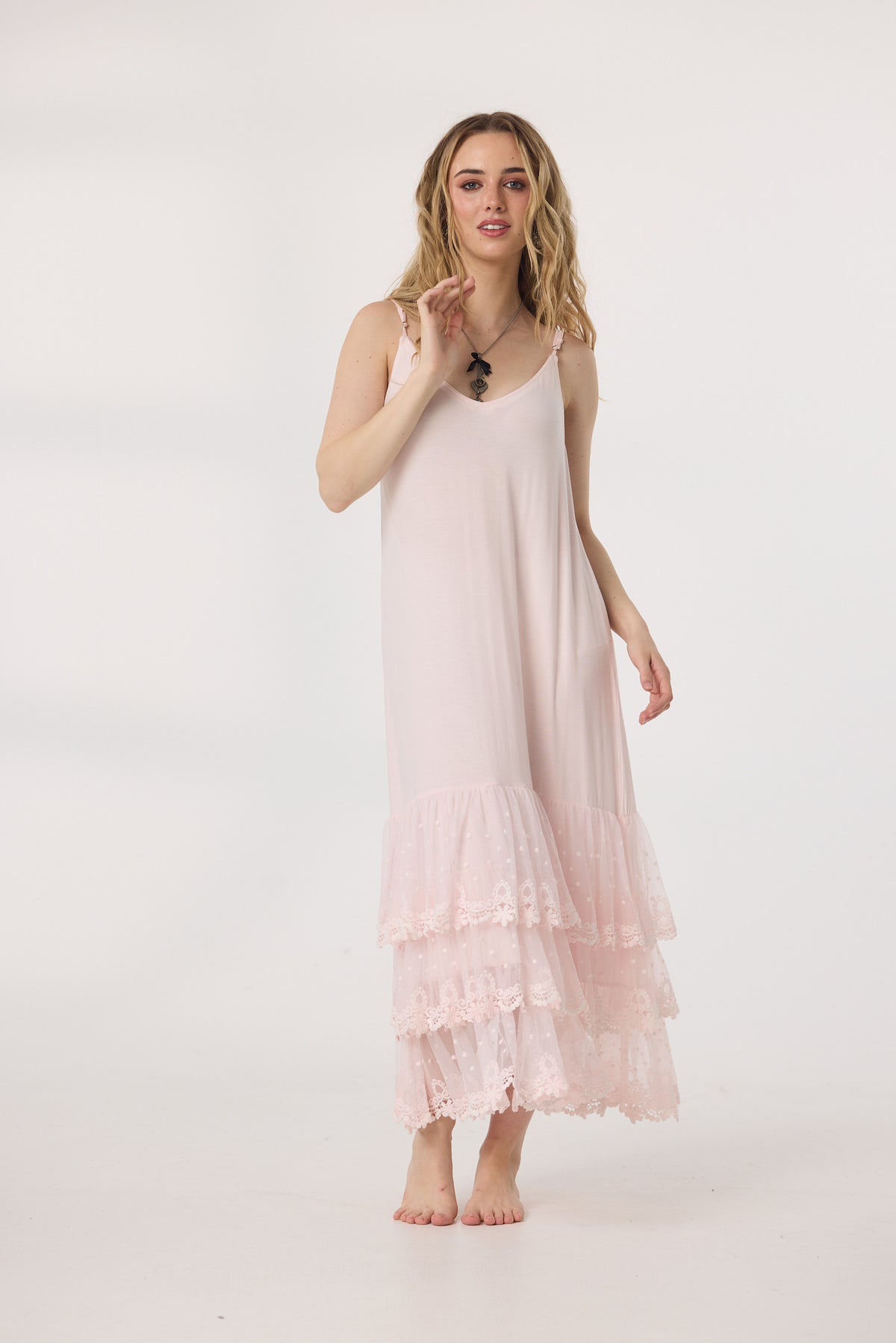 Evangeline Slip Dress. Ballerina Pink