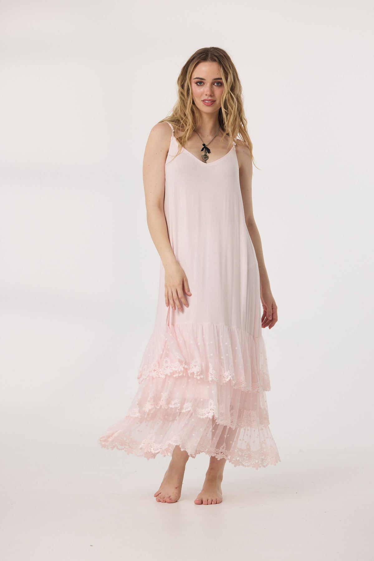 Evangeline Slip Dress. Ballerina Pink