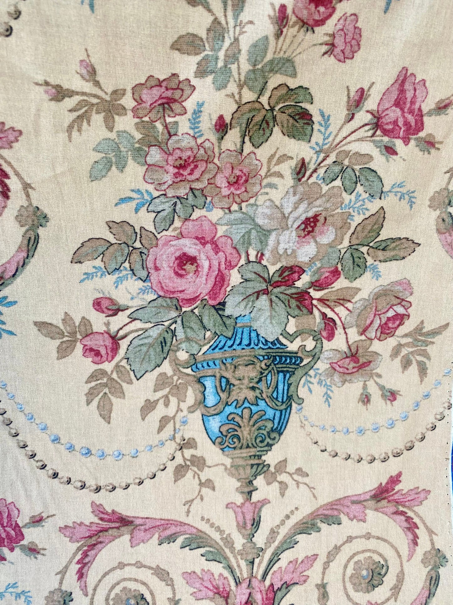 Poetry of Flowers Fabric Collection. Antique Vase of Flowers.