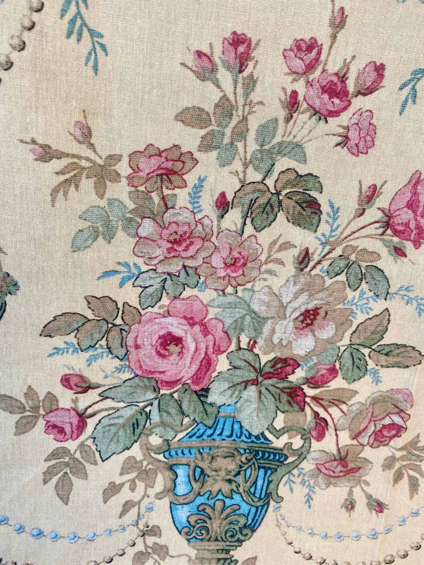 Poetry of Flowers Fabric Collection. Antique Vase of Flowers.