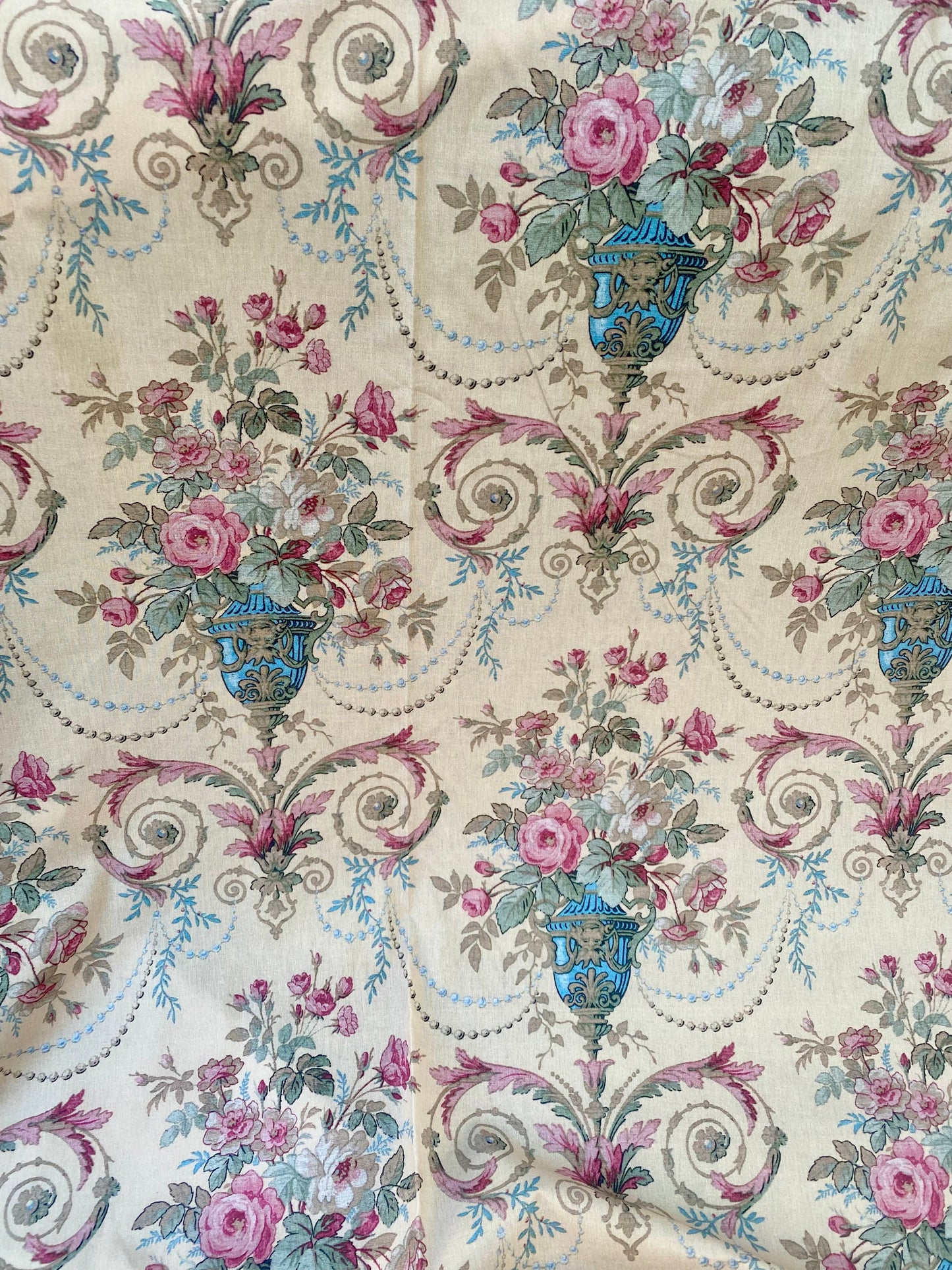 Poetry of Flowers Fabric Collection. Antique Vase of Flowers.