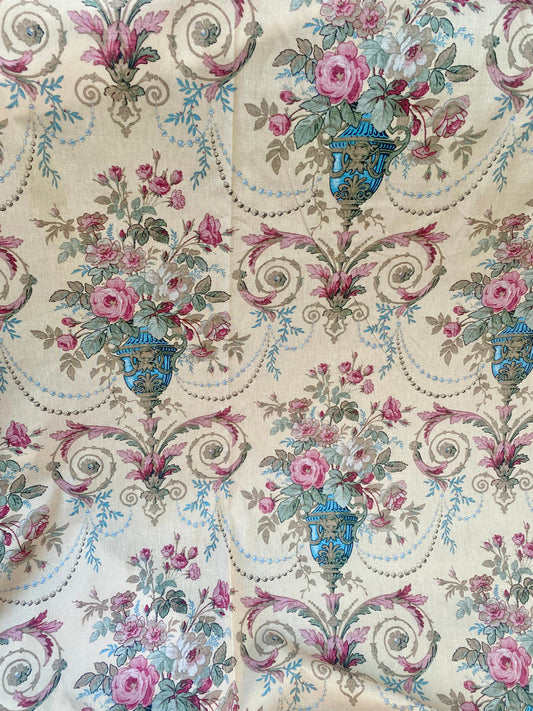 Poetry of Flowers Fabric Collection. Antique Vase of Flowers.