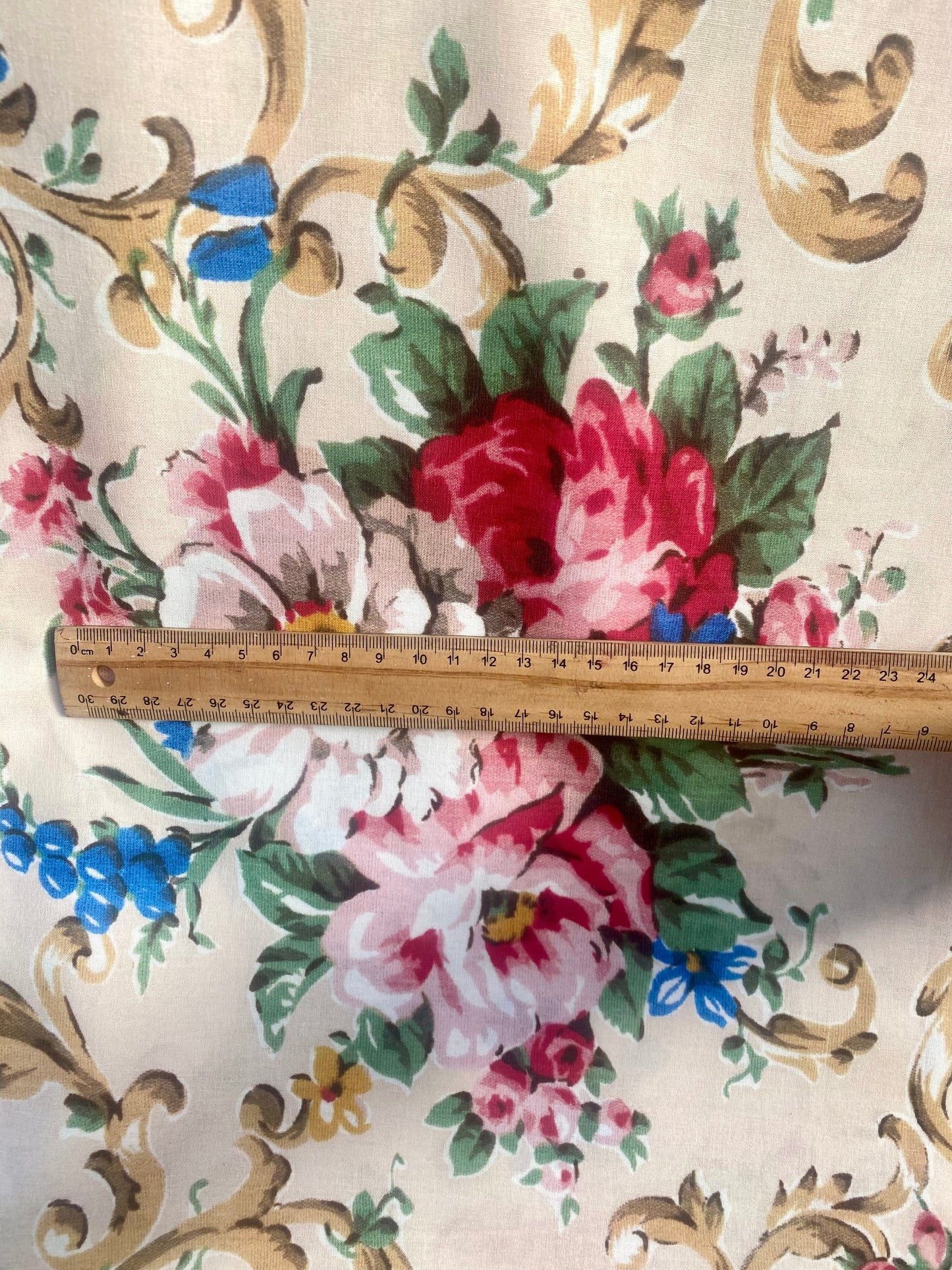 Poetry of Flowers Fabric Collection. Madame Treacle`s Garden .  Blush background.