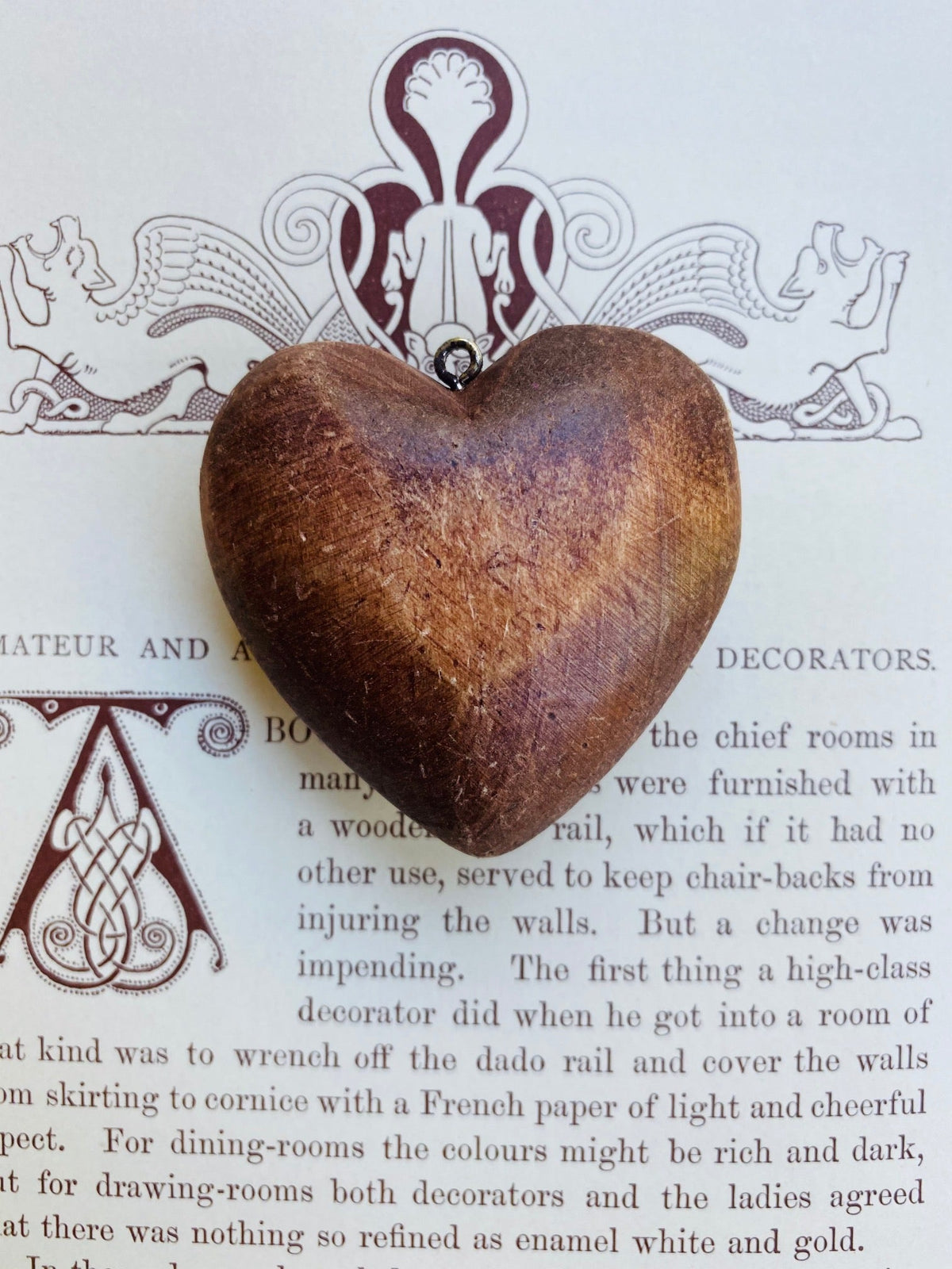 Hand carved vintage wooden hearts.