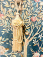 Decorative Wooden tassel. Antique Cream