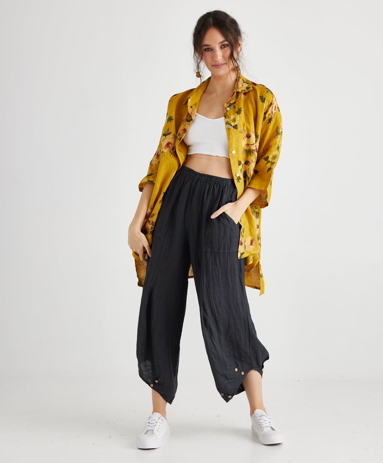 Lulu linen pants. Black.