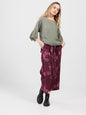 Eva Floral linen pants. Bordeaux Rose