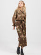 Eva floral linen pants. Chocolate