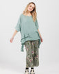 Sorrento linen top . pastel sage Green