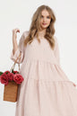 Stella linen dress. Blush